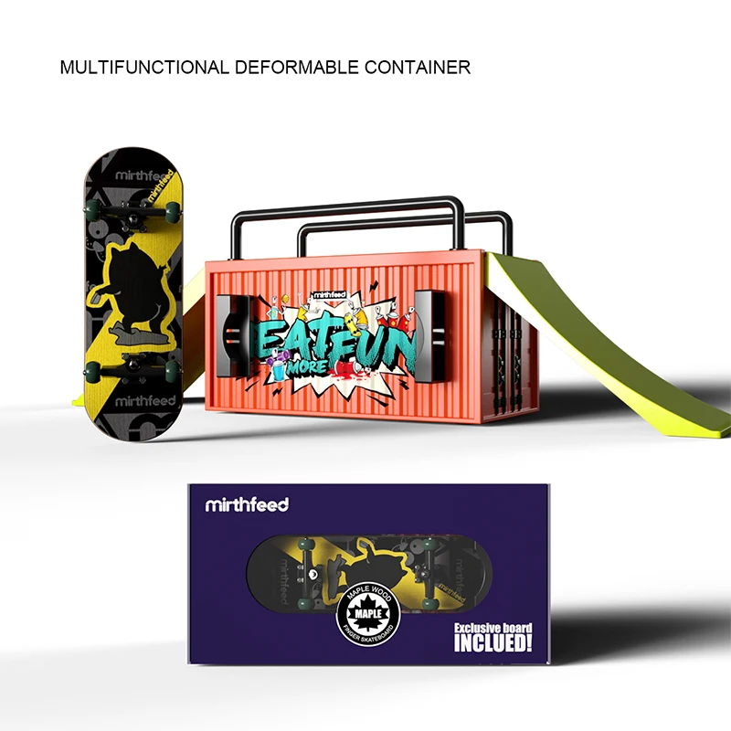 Kids Finger Skateboard Park Ramp Set with Professional Bearings