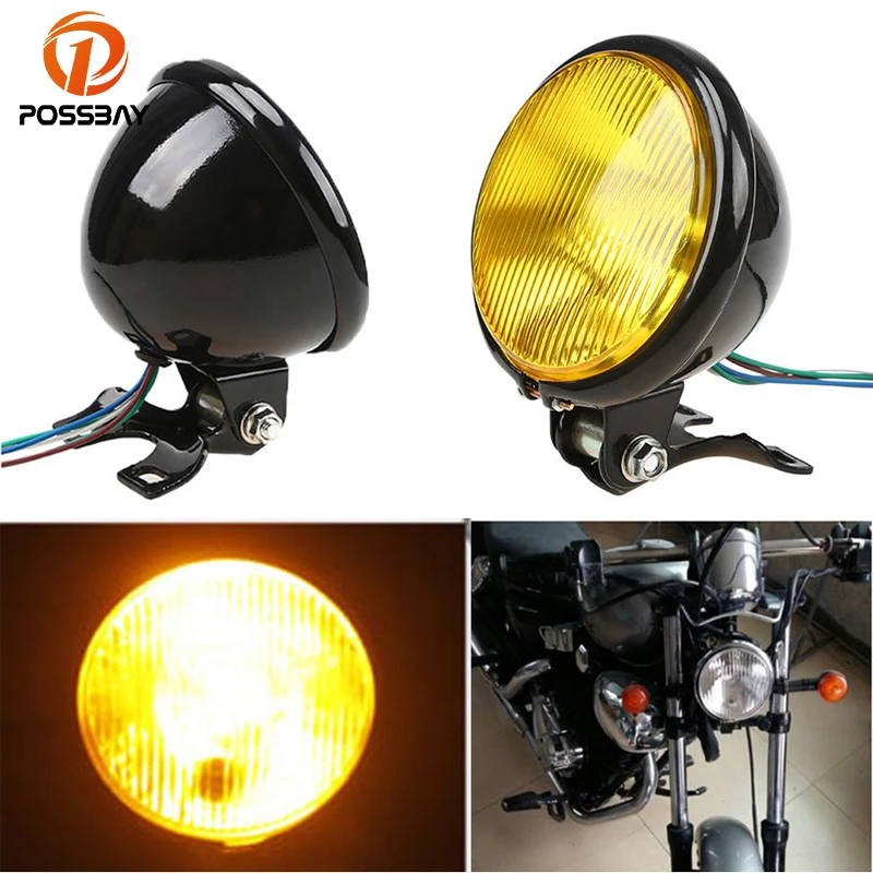 

POSSBAY 4Styles 5" Motorcycle Headlight Retro High/Low Beam Farol Motocicleta For Honda Touring Harley Chopper Custom Cafe Racer