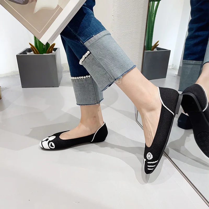 Good quality Women's shoes with low heel and shallow mouth lady fancy shoes new styles flat dressing shoes for women
