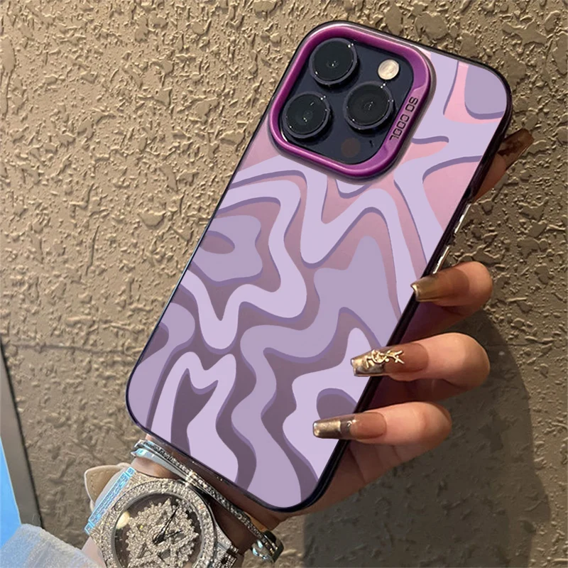 thumbnail image 1 of Funda de teléfono con textura mate y patrón de rayas para iPhone 16, 15, 14, 13, 12, 11 Pro Max, XS, XR, 7, 8 Plus, SE 2022, carcasa trasera a prueba de golpes, 1 of 5
