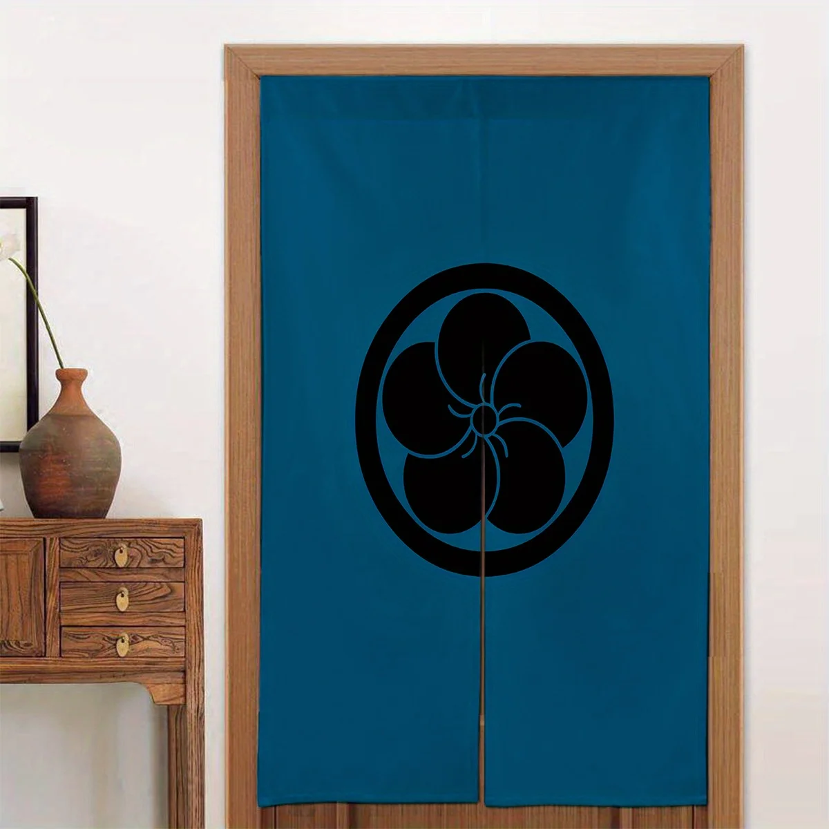 독특한 로고 요소가 포함된 일본식 도어 커튼 1개/쉬운 설치를 위한 로드 포켓 ..