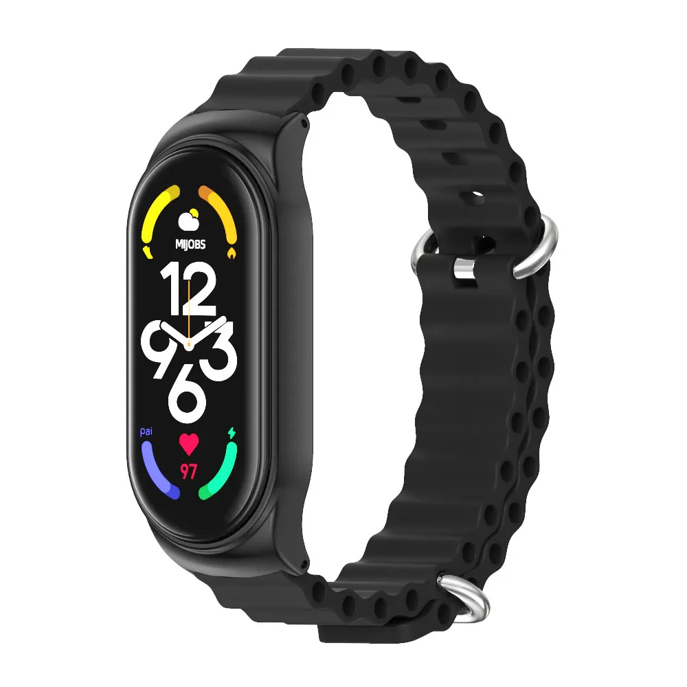 MIJOBS Correa para Mi Band 7 Mi Band 6, pulsera de repuesto para Xiaomi Mi  Band 5 Mi Band 4 Mi Band 3 Correa de muñeca deportiva de silicona para