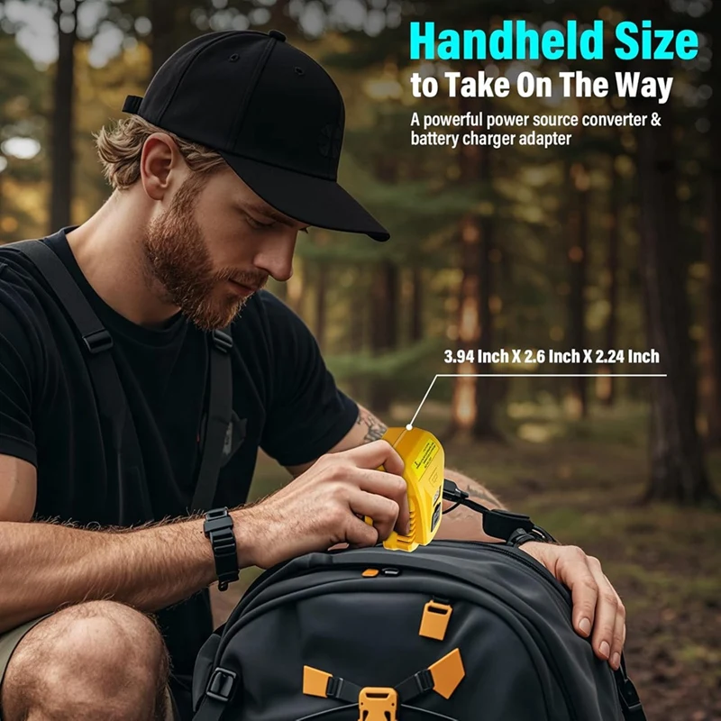Dewalt 20V 배터리, 교체용 DCB094, QC3.0 Type-C 및 USB 포트 양방향용 AD33 HOT 100W USB 벽 충전 키트 어댑터