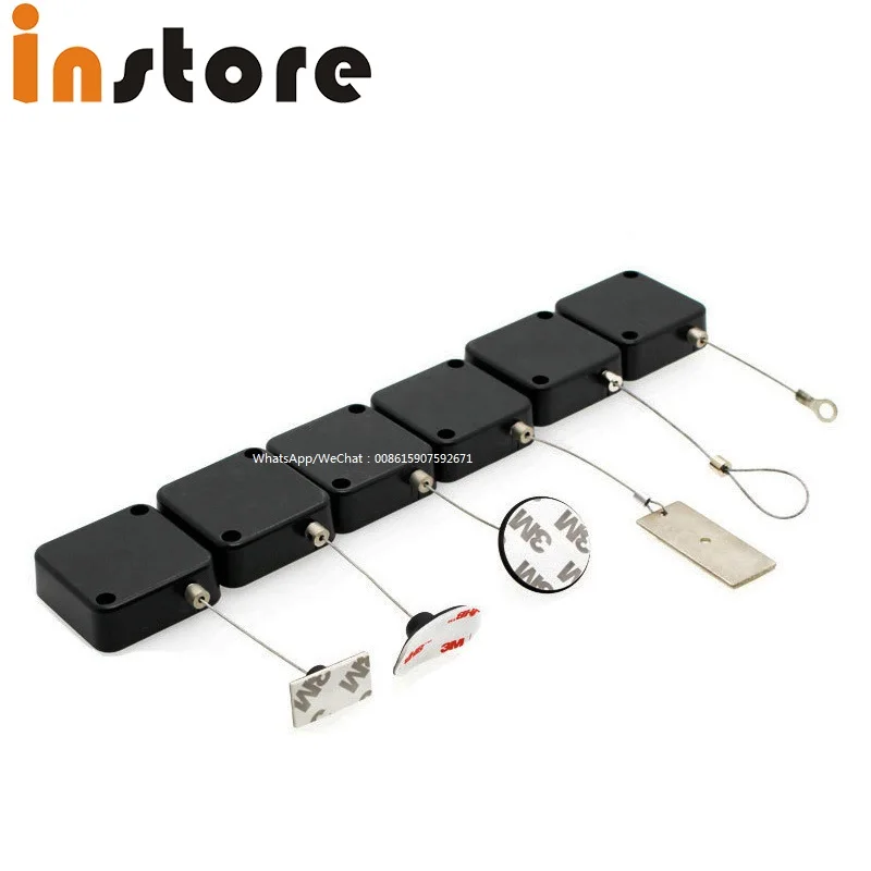 50 Pcs1.5 Meters Anti-Theft Cable Box Exhibition dDisplay Wire Rope Telescopic HTC VIVE VR Anti-Lost Stent Collection Recoiler