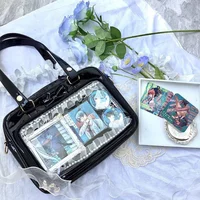 Y2K mignon nœud Ita sac fille Transparent sac de messager femmes mode épaule sac à bandoulière Ladys bricolage Badge sac fourre-tout Lolita sac à main 5