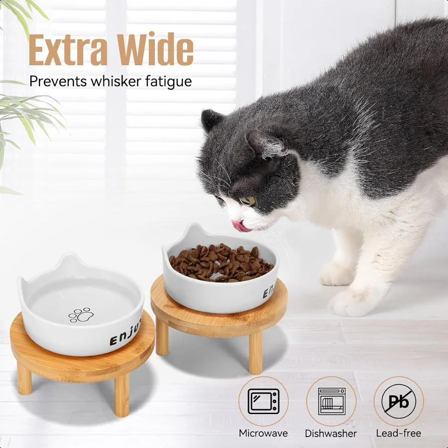 Wide Raised Cat Bowls