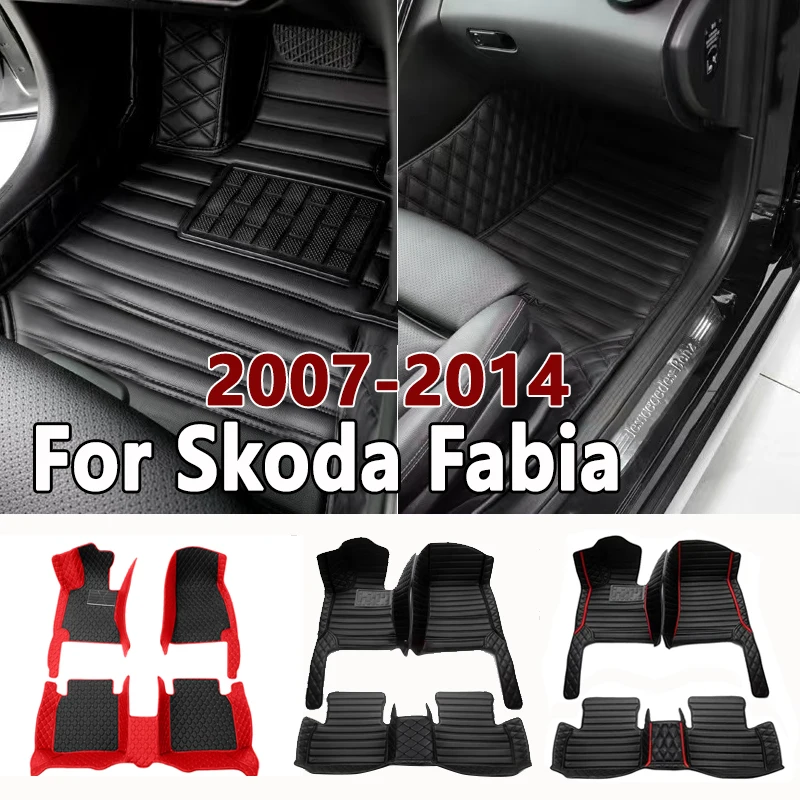 

Car Mats For Skoda Fabia 5J MG MK2 2007~2014 Auto Carpets Rugs Leather Floor Mat Waterproof Pad Interior Parts Car Accessories