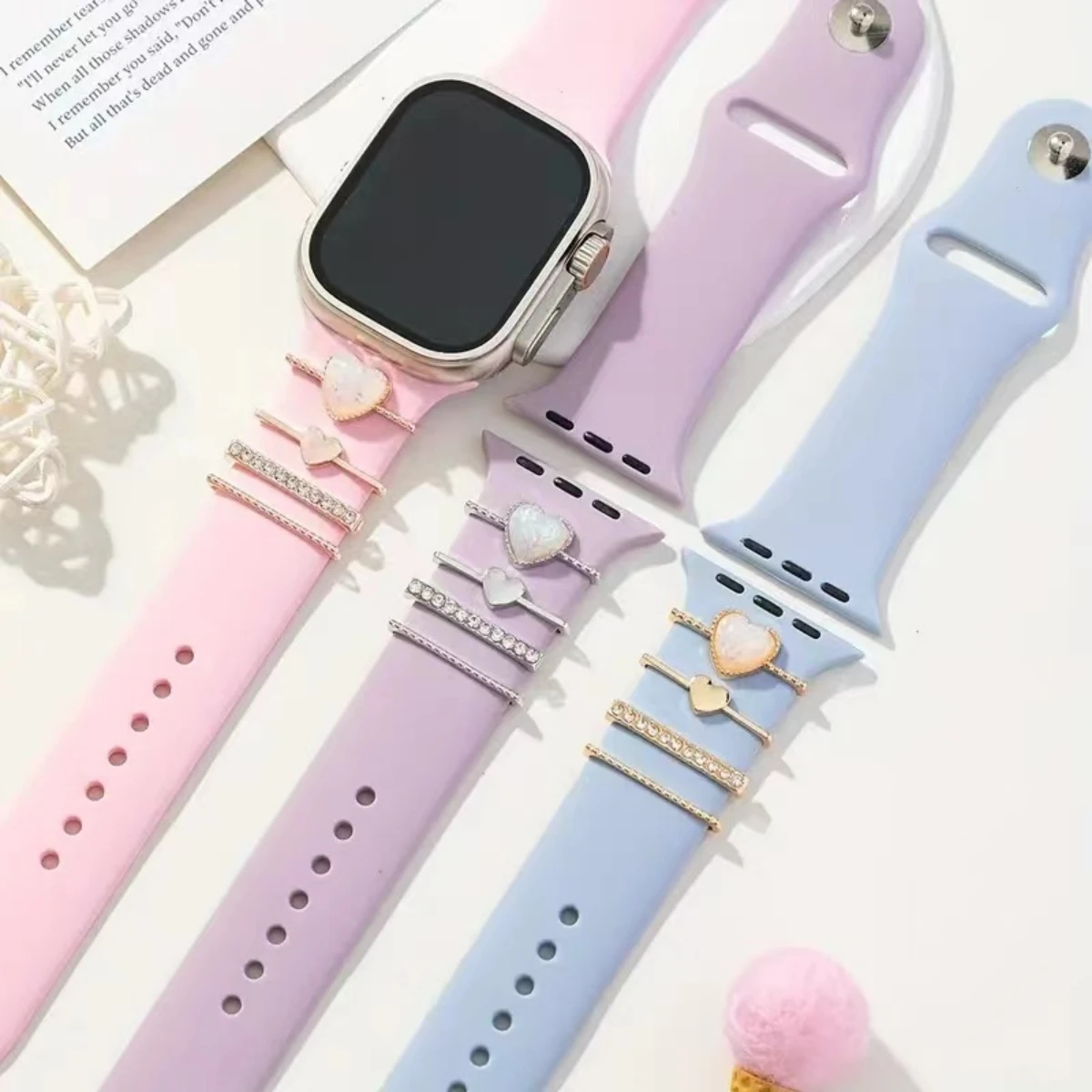 Decoration For Apple Watch Band 8 7 6 5 4 SE Diamond Jewelry Charms Accessories for Samsung/Huawei Strap 20/22mm