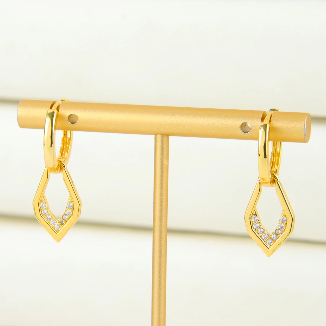 Dubai Mode Tropfen Ohrringe 21k vergoldet italienische Zirkonia Sterne baumeln Ohrring brasilianische arabische Frauen Vintage täglichen Schmuck – Detail 12