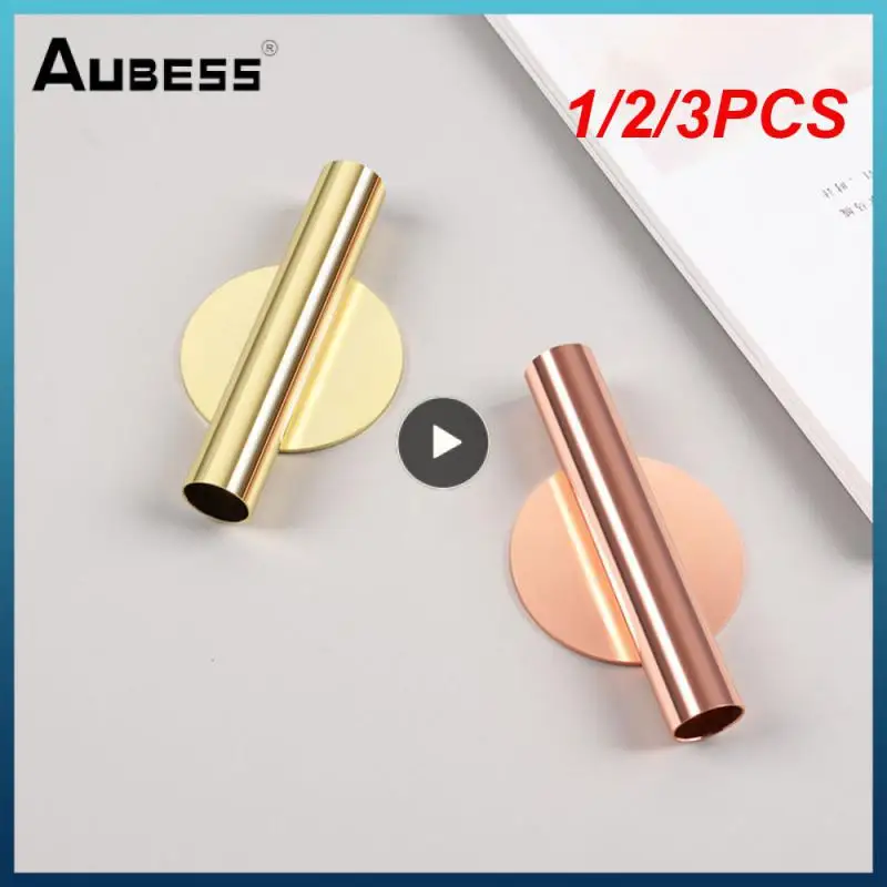 

1/2/3PCS Wall Mount Flower Vase Tube Decorative Vases Modern Nordic Style Plant Mirror Blossom Vase Punch-Free Flower Pots