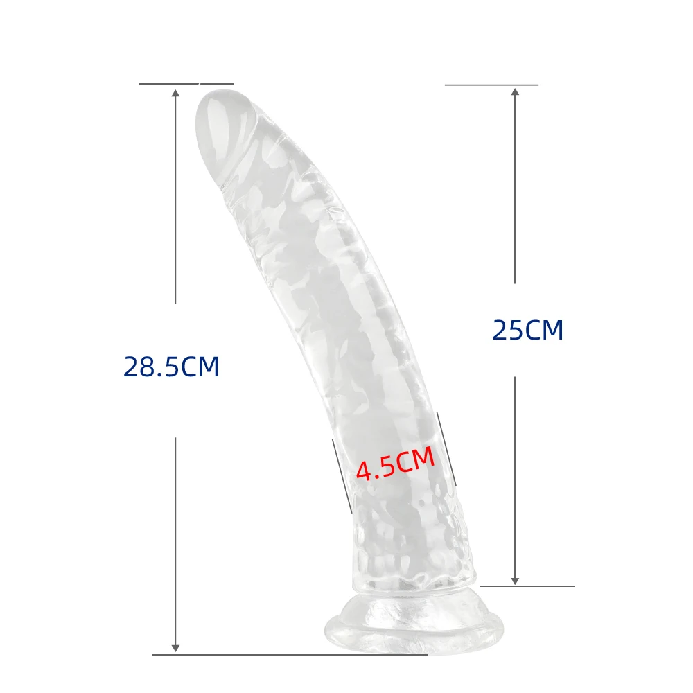 Dildo realistico trasparente stimolatore anale per donna g-spot_voghion.com