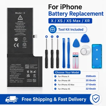 Batteria di Ricambio per iPhone X XS XR XS Max, Batteria Interna Ricaricabile agli Ioni di Litio con Kit di Riparazione, Pezzo di Ricambio