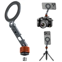 360 Rotation Cold Shoe Magnetic Phone Holder With 1/4 3/8 Screw MagSafe Phone Tripod Mount for iPhone 17 16 Samsung DSLR Camera