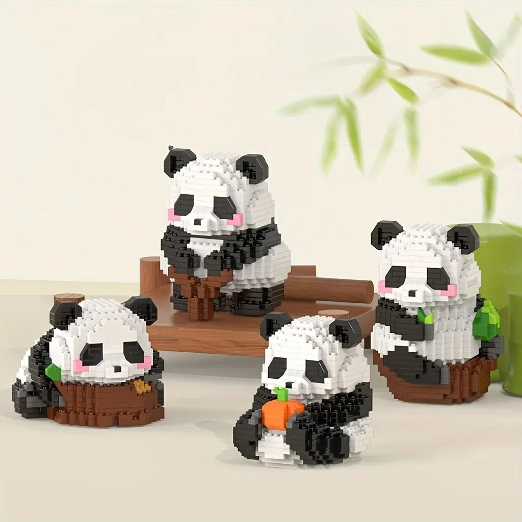 Cute and Creative Little Panda Building Blocks Toy Animal Model for Gift for Decorations building block toys building block toy building block kits