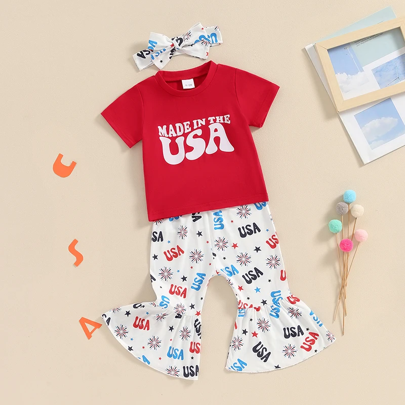 

Футболка с коротким рукавом и расклешенные брюки