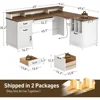 Farmhouse 69" Executive L Shaped Desk with Drawer, Home Office Desk with Charging Station, Corner Computer Desk 2