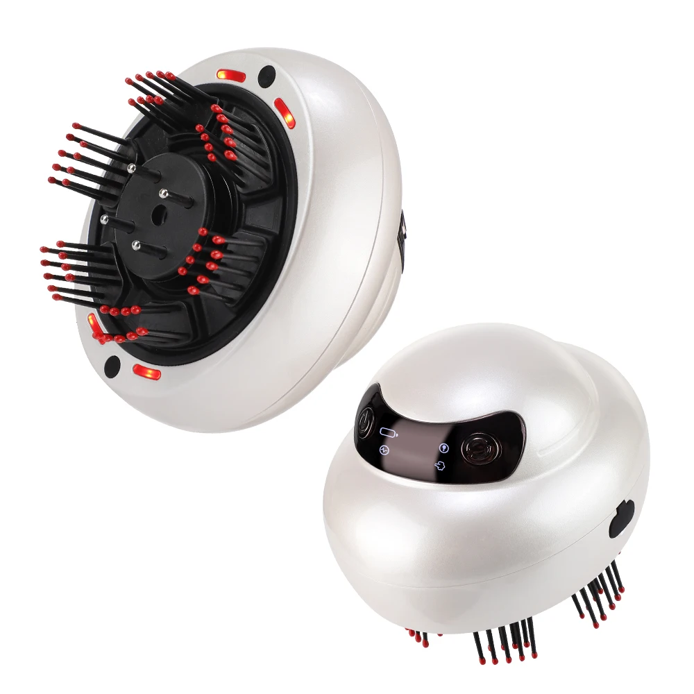 Portable Red Light Head Massager 660nm with Mist Spray Kneading Scalp Relaxation Machine Oil Applicator for Head Massage