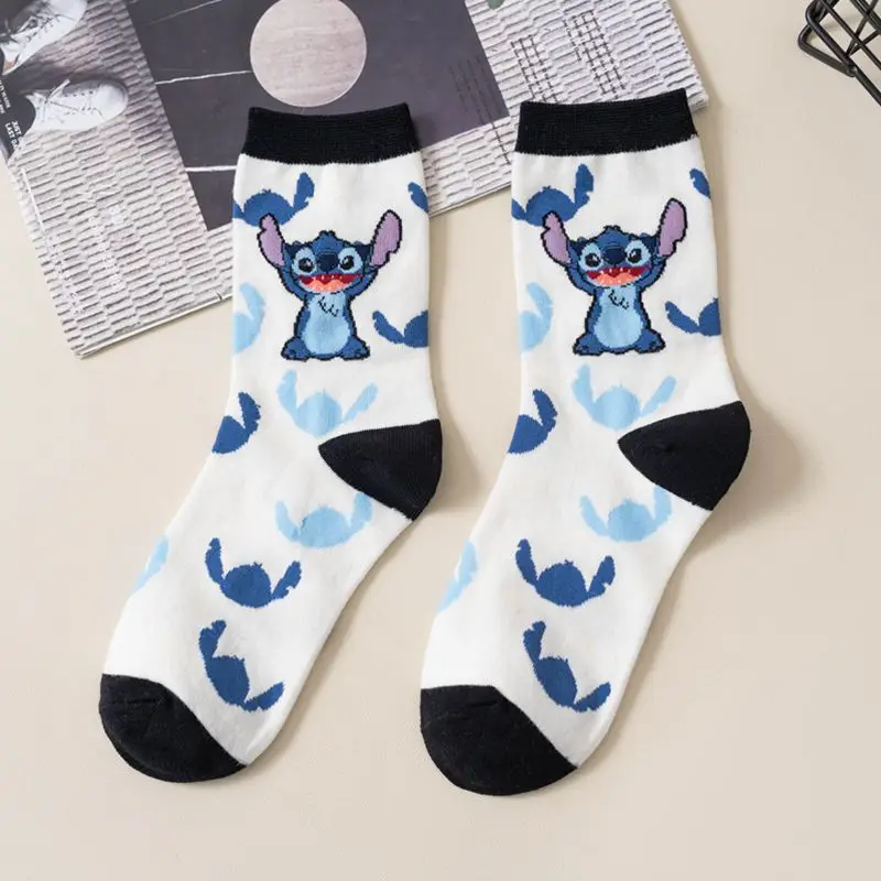 Stitch Disney Anime Lilo & Stitch Cotton Midtube Stockings Socks Cartoon Stitch Dolls Stockings Boys Girls Warm Sleep Socks Gift