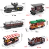 Creative Expert Ideas City Christmas Retro Sightseeing Carriage Tank Car Train MOC Railway Express Bricks Building Blocks Toys 1