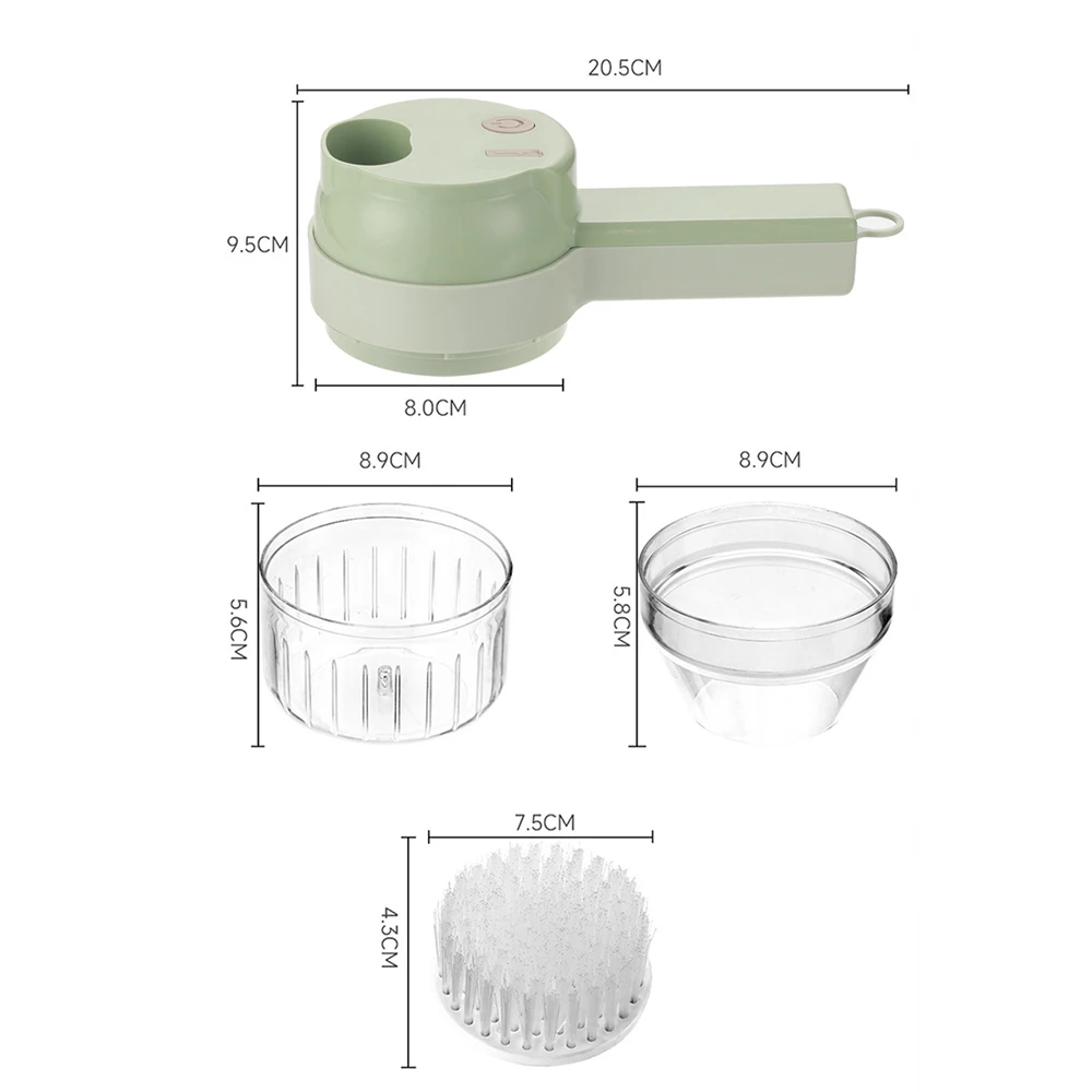 4 IN 1 Electric Food Processors Multifunctional Vegetable Cutter Slicer Handheld Garlic Grinder Wireless Vegetable Chopper 4