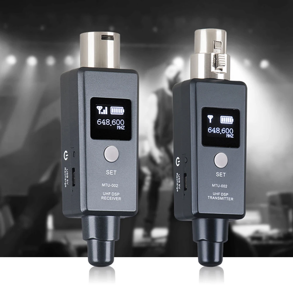 1 Pair Microphone Wireless System Wireless Transmitter System Transmitter & Receiver for Dynamic/Condenser Microphone