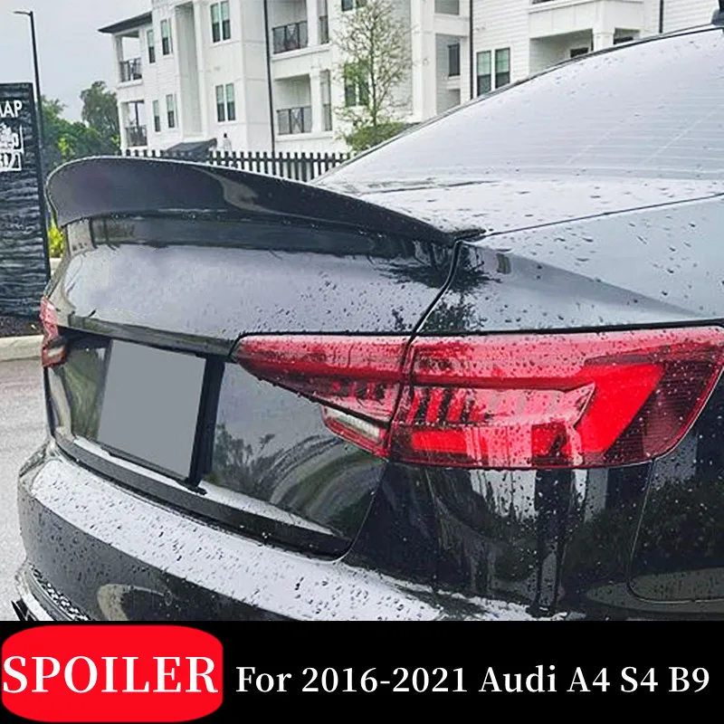 

For 2016 17 18 19 20 21 Audi A4 S4 B9 Real Carbon Fibe Rear Trunk Lid Car Wings Ducktail Lip Spoiler Tuning Accessories Styling