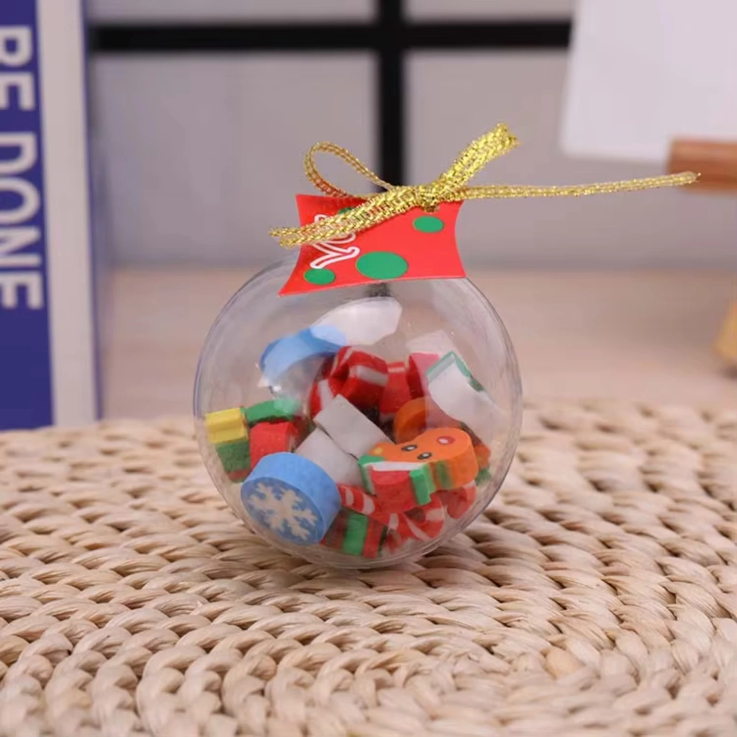 Small Christmas Spherical Eraser as Prize for Kindergarten Pupils Christmas Decorations and Activity