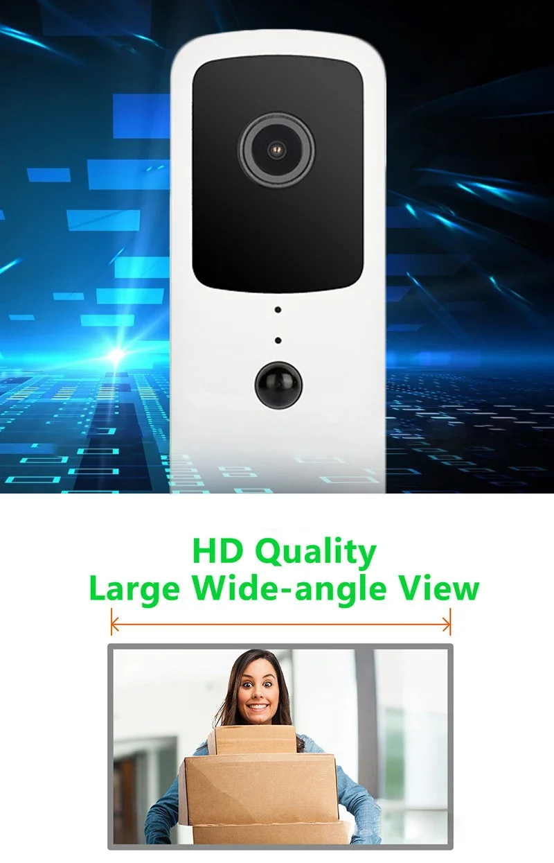 S32ef64a1af5845b99ee206084c66410c7 Smart Video Doorbell Waterproof Night Vision Door Viewer 1080P FHD Camera Digital Visual Intercom WIFI 2.4G Tuya Door Bell