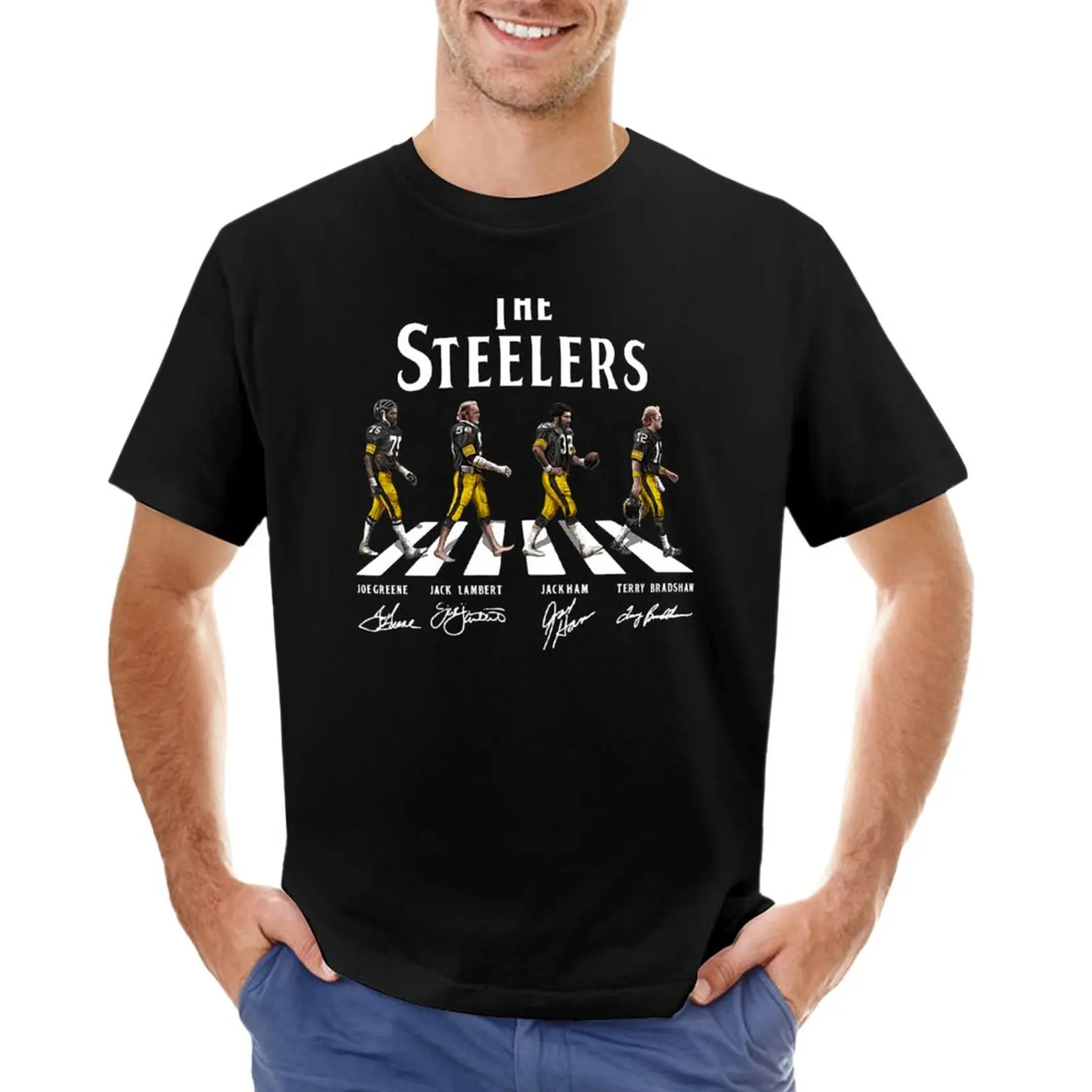 T-Shirt The-Steelers-Abbey-Road Abbigliamento Hippie T-Shirt Da Uomo Con Stampa Animalier Per Ragazzi
