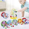Montessori Baby Toys 2 Years Educational Math Toy Wooden Puzzle Bead Wire Maze Roller Coaster Abacus For Kids Toddler Toys 5