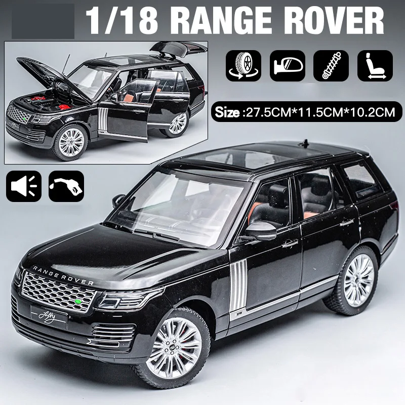 thumbnail image 1 of Gran vehículo todoterreno Land Rover Range Rover SUV a escala 1:18, modelo de aleación, coche de colección estático fundido a presión, sonido y luz, regalos para niños, 1 of 5
