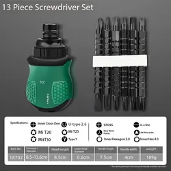 TUOSEN Magnetic Ratchet Screwdriver Set with Telescopic Double - Head Bits (Screwdriver set)