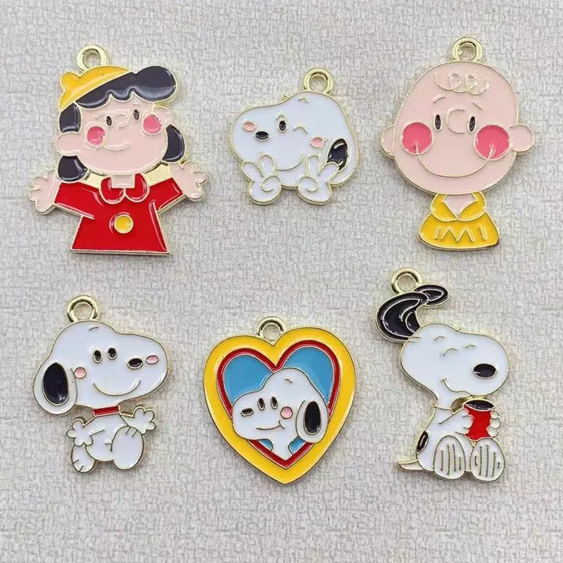 10pcs Alloy Charm Cartoon Anime Character Dog Earrings Pendant DIY Handmade Jewelry Accessories Key Chain Enamel Metal Charms