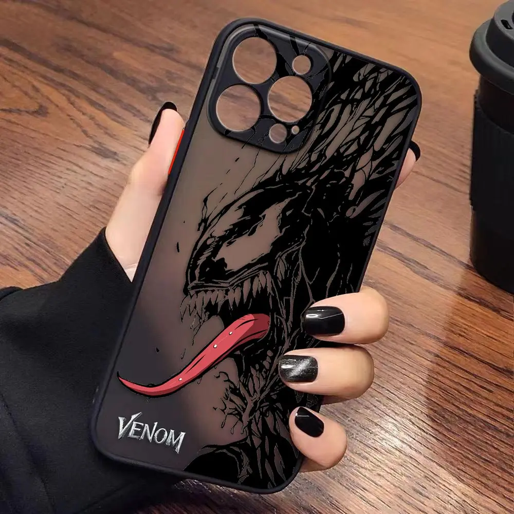 thumbnail image 1 of Funda para iPhone Apple 14 13 11 12 MINI Pro XS Max XR X 7 8 SE 2022 2020 6 Plus Funda Capa Shell Marvel Spiderman Venom LOGO, 1 of 5
