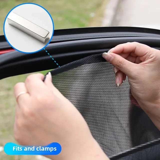 Magnetic Car Window Sunshade Cover Summer UV Protection Car Side Front Rear Window Mesh Curtain Protector Cover Auto Accessories 4