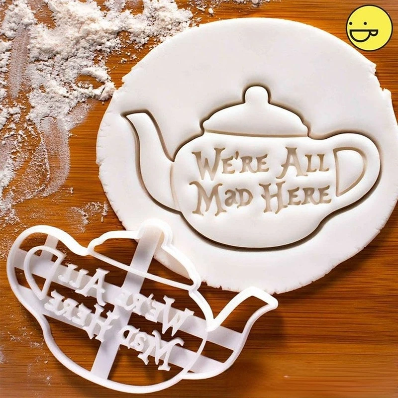 Description Picture 4 of itemEat Me Cake Cutter Alice In Wonderland Crazy Teapot Drink Me Treat Dessert Quotes Mad Clay Cookie Cake Tools