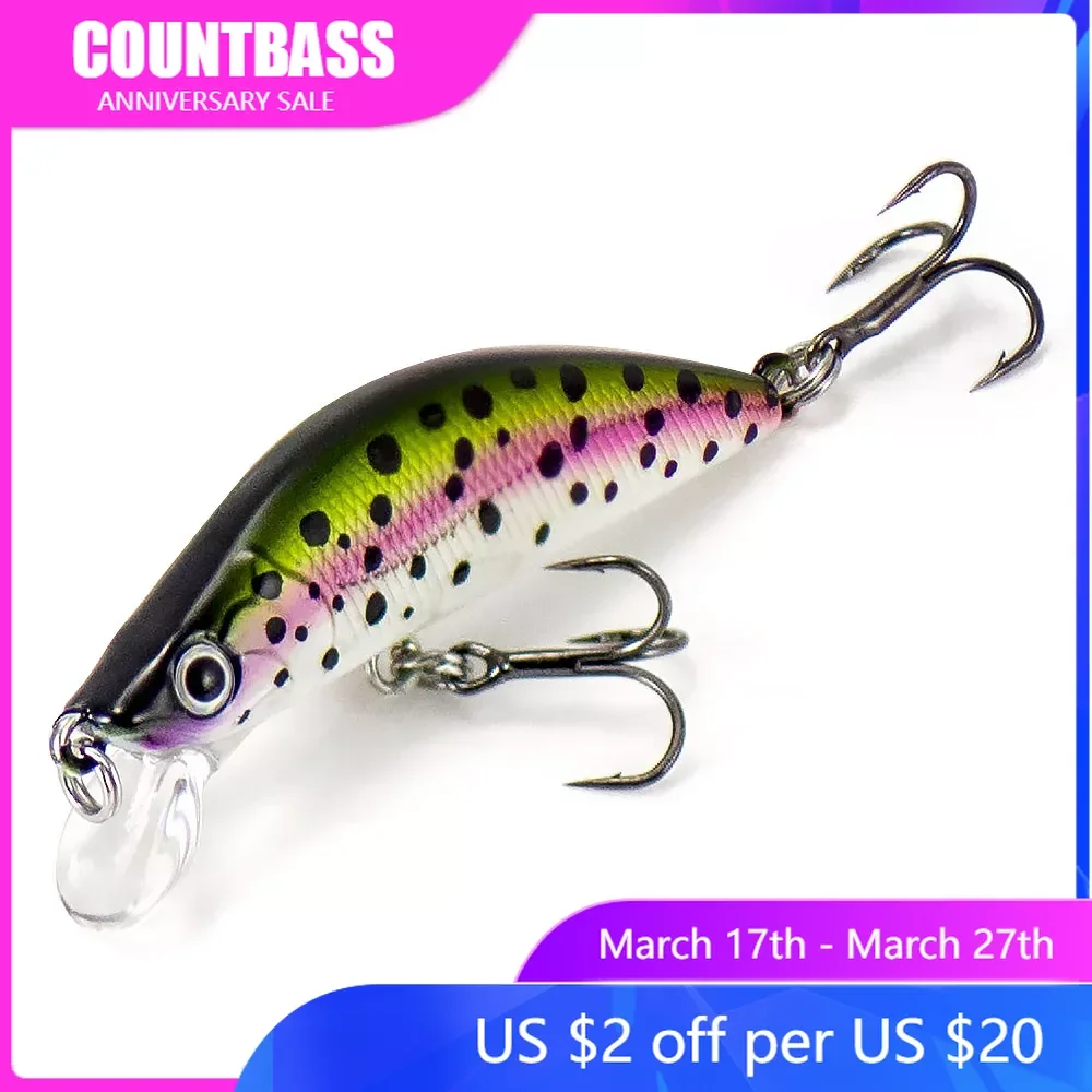 COUNTBASS Trout Minnow 50mm 5.5g (1.97'' 0.2oz) Sinking Fishing Lures Plastic Wobbler Perch Leurre Angler’s Tackle soft lure silicone baitfishing lures wobbler 3d shake fish 80mm 120mm sinking stream fishing lures for perch pike trout bass