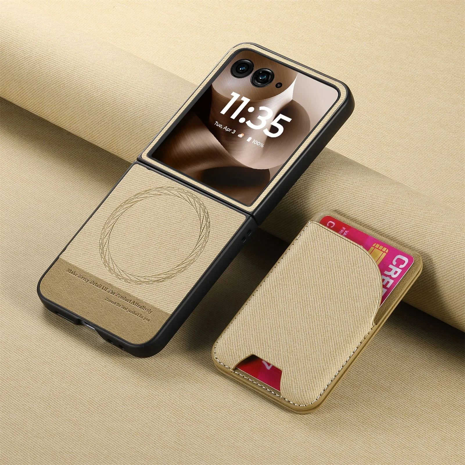 Leather Magnetic Wallet Card Holder Phone Case with Card Slot Bracket