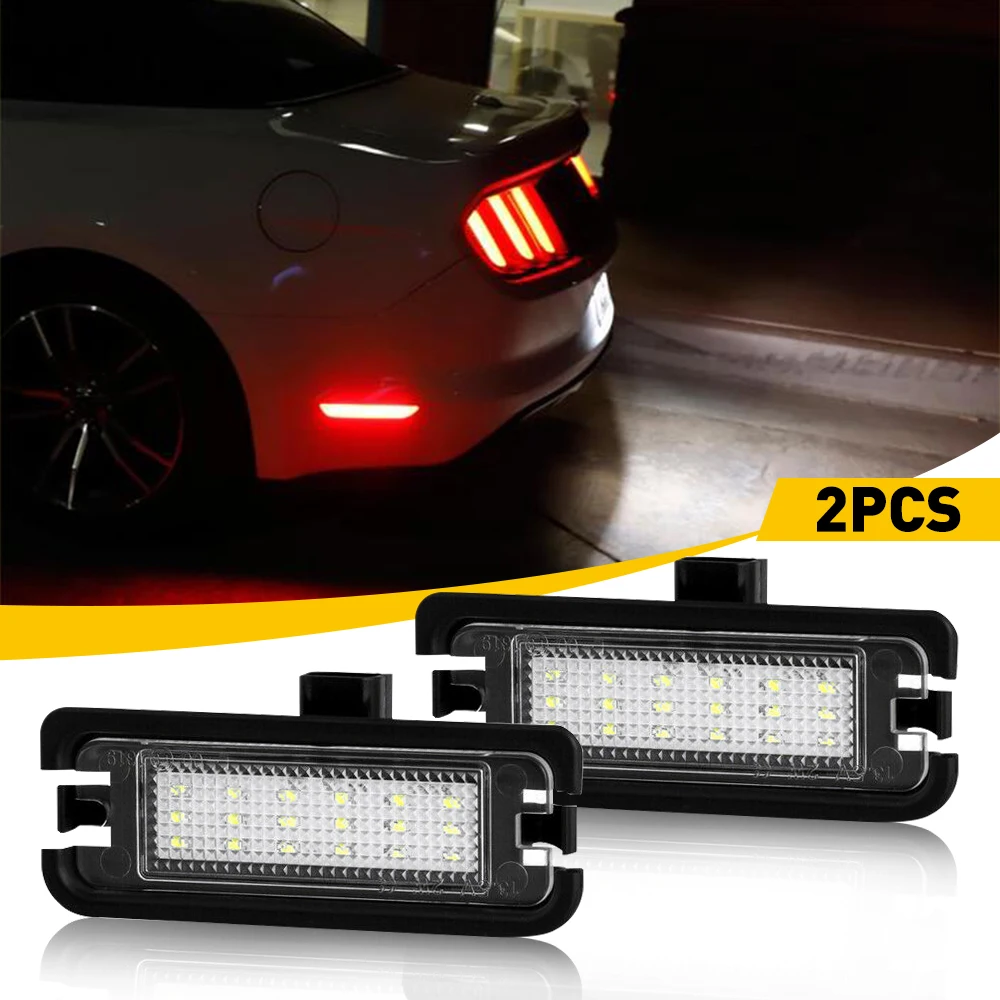 

2Pcs Car LED License Number Plate Light Lamp 6000K White For Ford Mustang V6 EcoBoost Premium GT GT Shelby GT350 GT500 2015-2021