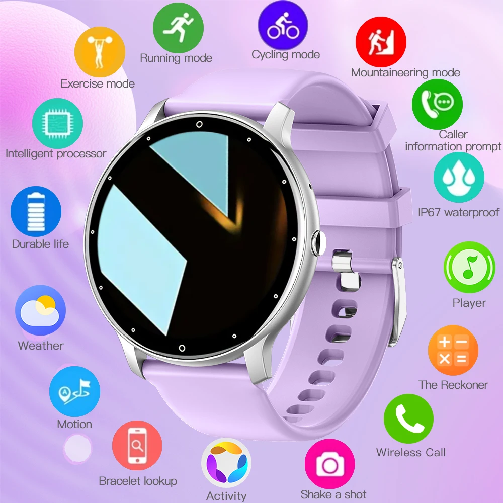 ساعة ذكية للياقة البدنية PEJE مقاس 1.28 بوصة لأجهز...