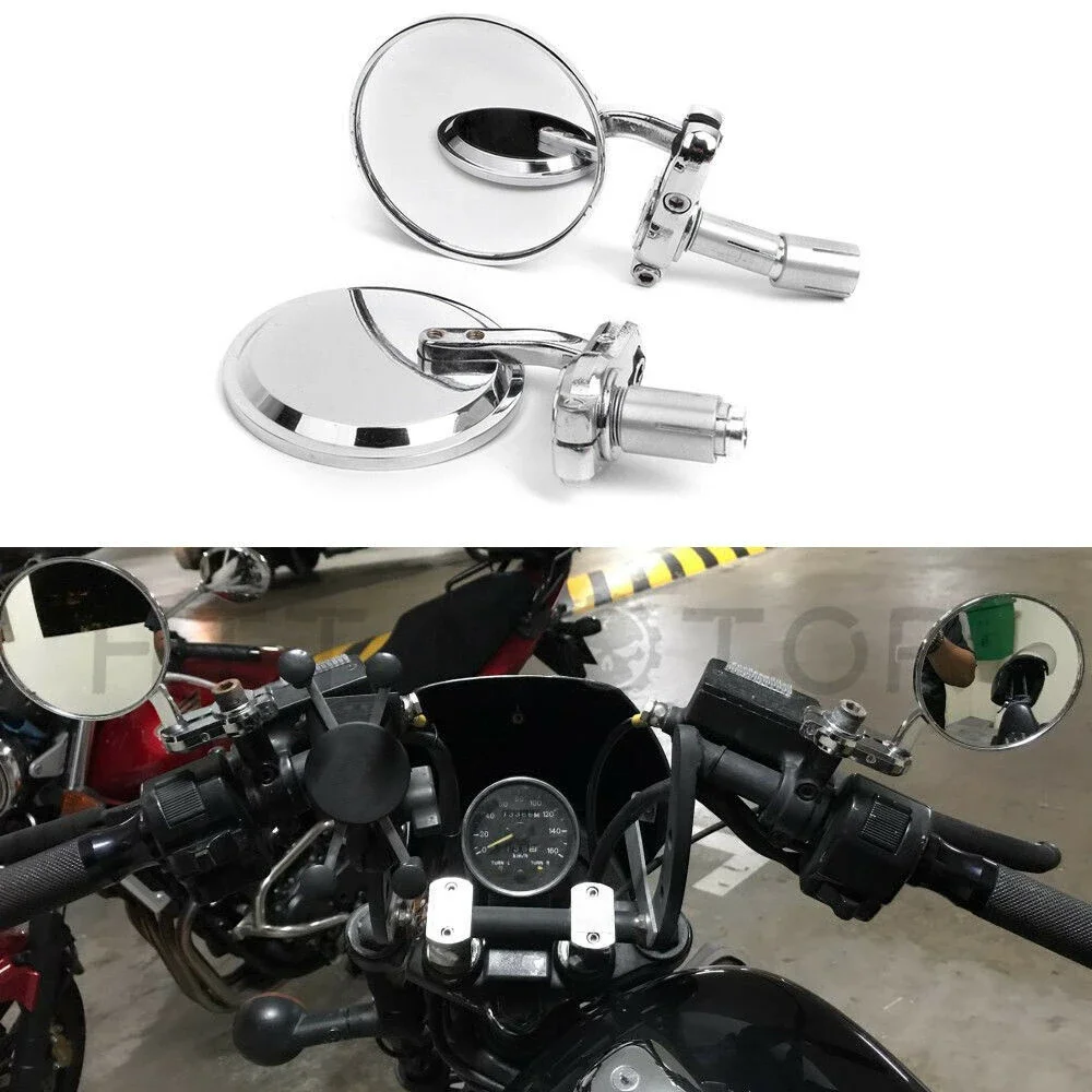 

Бесплатная доставка 3 "круглая 7/8" РУЧКА БАР КОНЕЦ ЗАДНЕГО вида боковые зеркала для уличных велосипедов Honda Suzuki Запчасти для мотоциклов