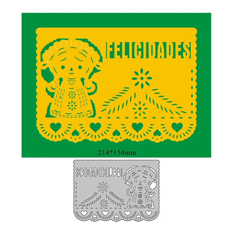 

New Congratulations Banner Girl Craft Embossing Mold 2023 Metal Cutting Dies for DIY Decorative Scrapbooking Album Card Making
