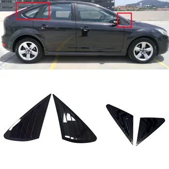 Per Ford Focus MK2 Hatchback 2005-2011 Copertura Finestrino Anteriore/Posteriore, Griglia Decorativa, Finestrella Laterale, Nero Lucido/Look Carbonio