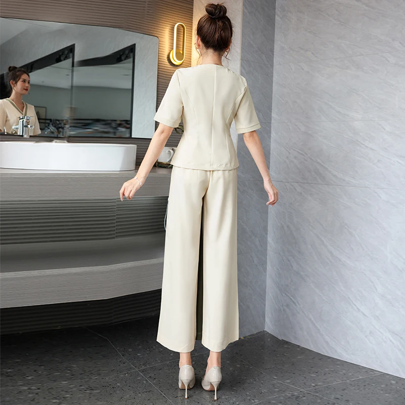 Stile professionale uniforme donna estetica salone di bellezza Spa Hotel cameriere esthic Desk massaggio unghie estetista Cafe abiti da lavoro - immagine 6