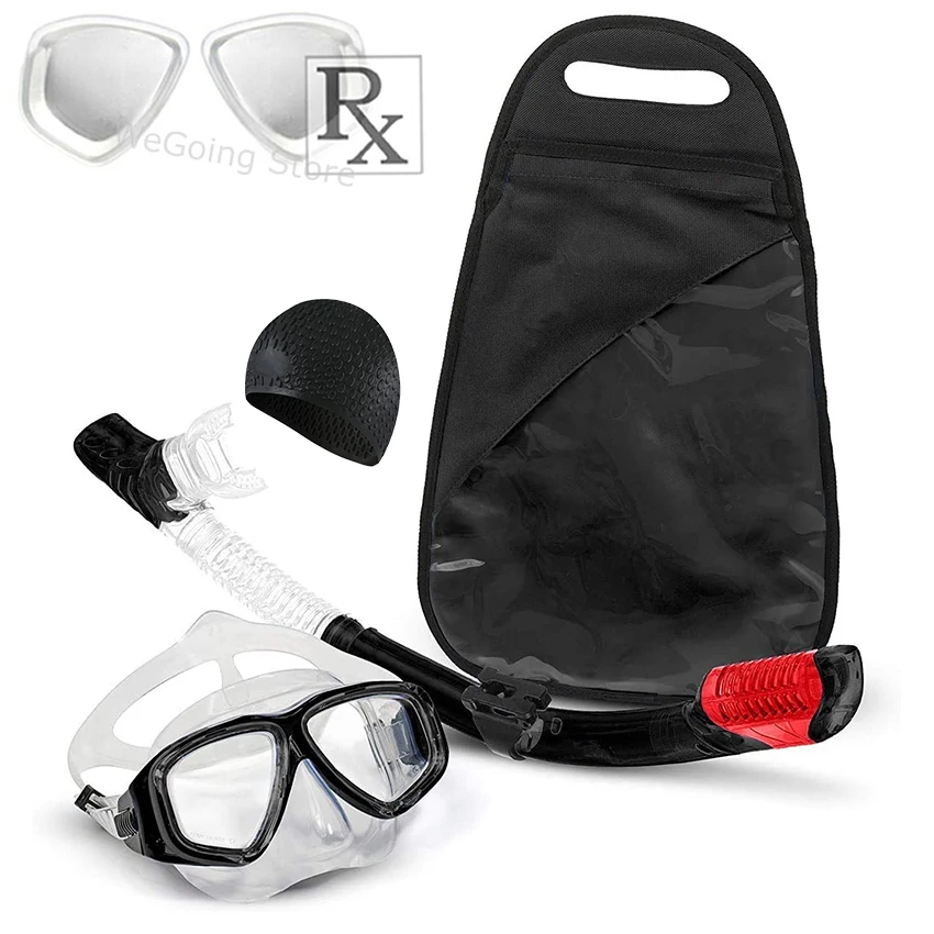 Customize Optical Diving Goggles Prescription Snorkelling Mask Gear with Waterproof Silicone Swimming Cap and Carry Bag swimming goggles snorkeling diving mask diving mask diving goggles