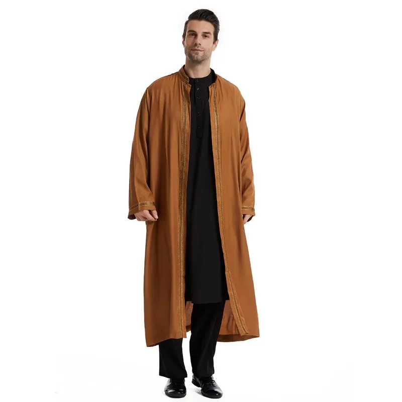 

Eid Cardigan Muslim Men Jubba Thobe Mens Abaya Long Dress Islamic Ramadan Kimono Long Robe Saudi Arabic Musulman Caftan Dubai