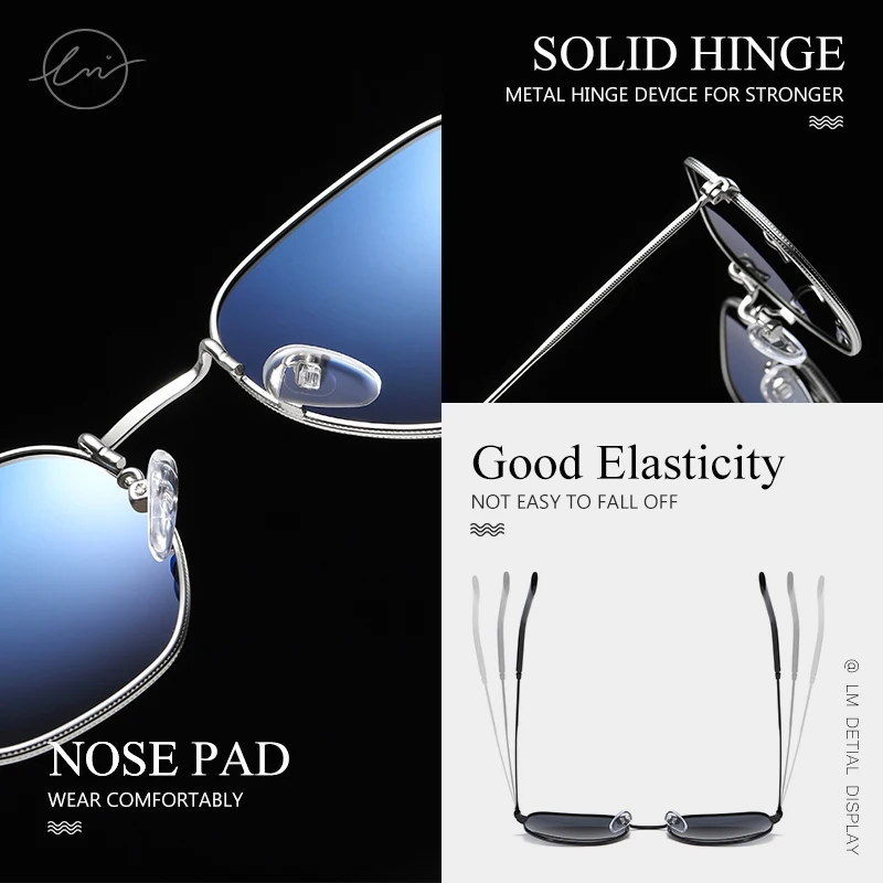 LM Fashion Damen Kleine Sechseck-Sonnenbrille Herren Retro Polarisierte Metallbeschichtung Spiegel Sonnenbrille Schutzbrille UV400 Brillen_voghion.com