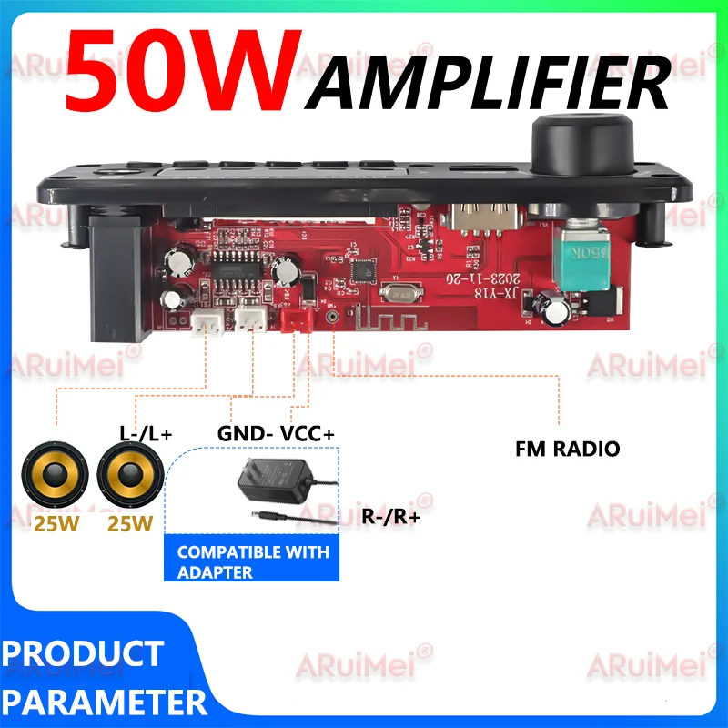 200W Amplifier Bluetooth 5.3 MP3 WMA APE Decoder Board 12V