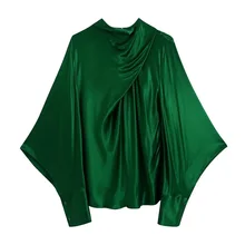 Green Satin Shirt - Women's Clothing - AliExpress