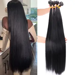 Straight 50inch Hair Bundles Human Hair Weave Bundles Natural Black Long Straight Human Hair Extensions 100% Remy Human Hair